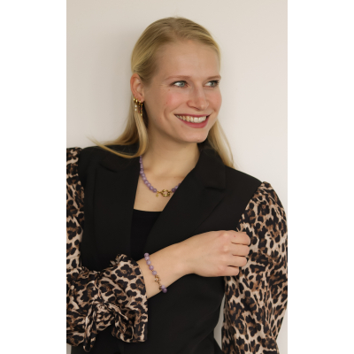 Ketting West wind - lila paars en goud