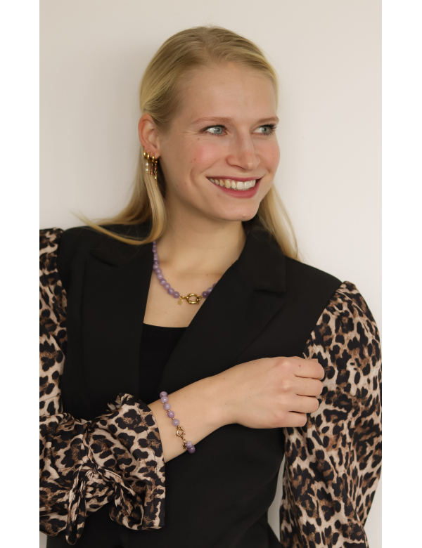 Ketting West wind - lila paars en goud