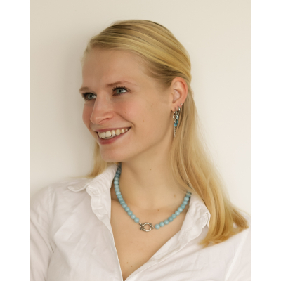 Ketting West wind - Blauw en zilver